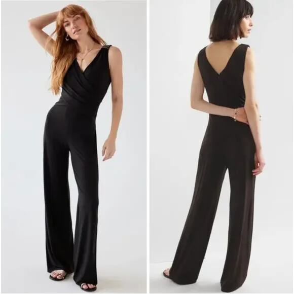 New! White House Black Market Shirred Shoulder Matte Jersey Jumpsuit, size XS‎ - Picture 2 of 14